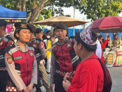 Patroli Jalan Kaki di Kawasan Car Free Day Tanjung Selor, Polri Hadir Berikan Rasa Aman kepada Masyarakat